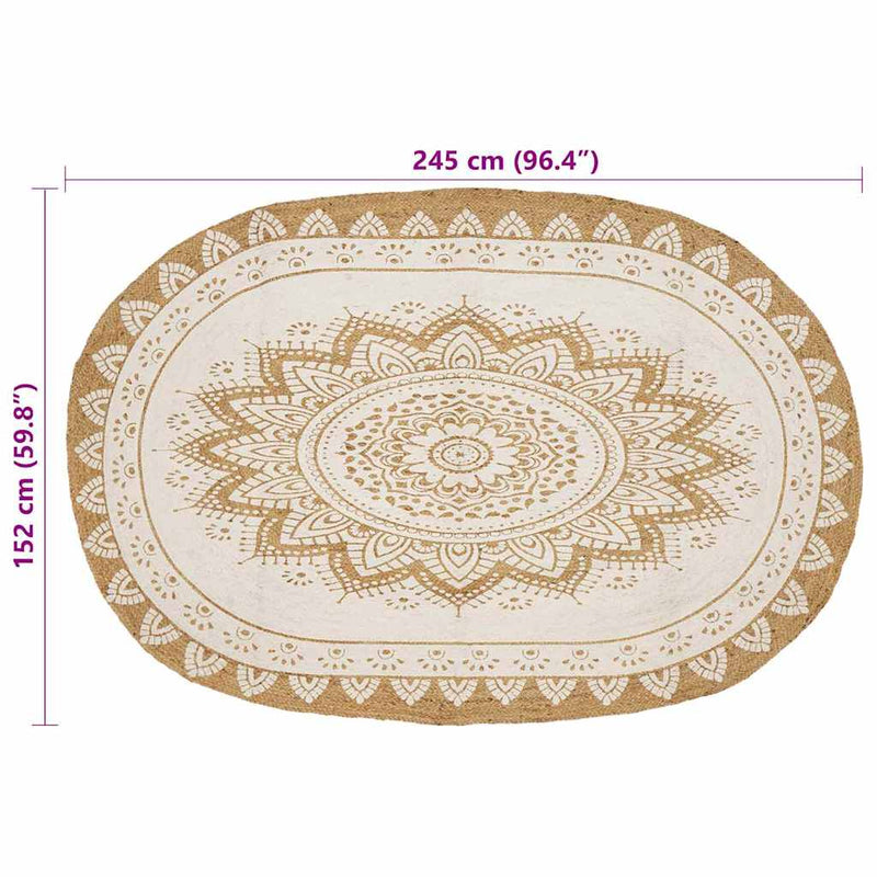 vidaXL Szőnyeg Barna 152 x 245 cm Juta