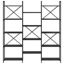 vidaXL Könyvespolc Fekete tölgy 156 x 25 x 167 cm Faanyag