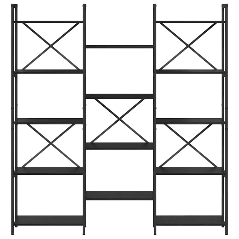vidaXL Könyvespolc Fekete tölgy 156 x 25 x 167 cm Faanyag