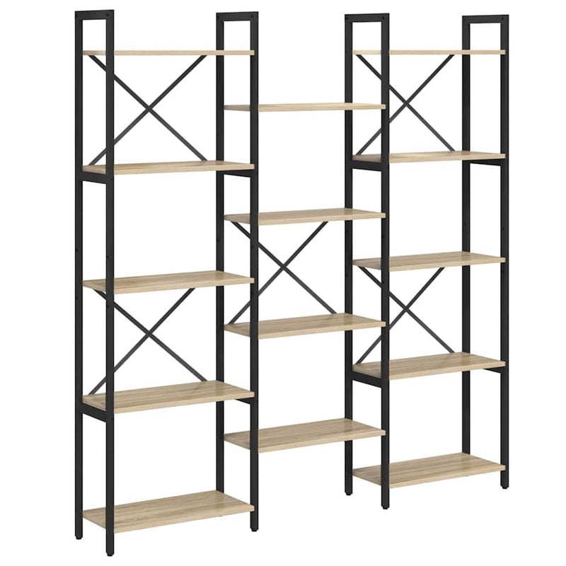 vidaXL Könyvespolc Sonoma tölgy 156 x 25 x 167 cm Faanyag