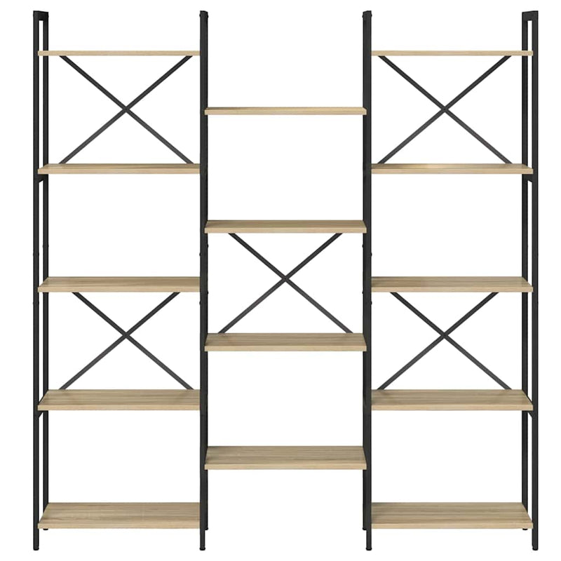 vidaXL Könyvespolc Sonoma tölgy 156 x 25 x 167 cm Faanyag