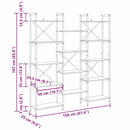 vidaXL Könyvespolc Sonoma tölgy 156 x 25 x 167 cm Faanyag