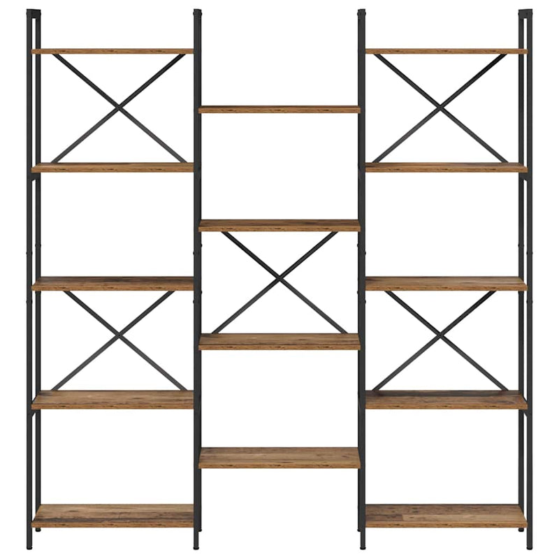 vidaXL Könyvespolc Régi fa 156 x 25 x 167 cm Faanyag