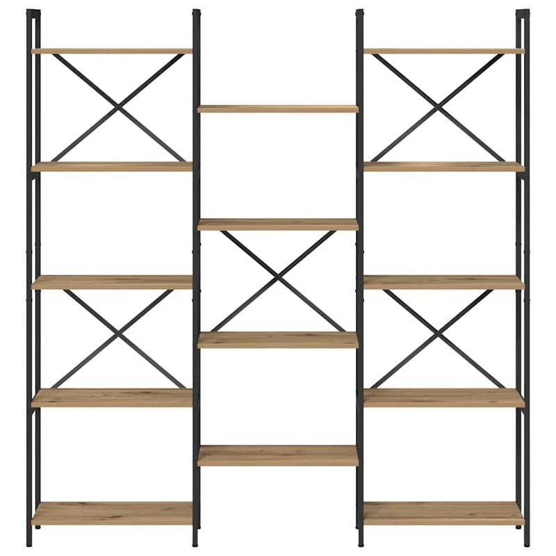 vidaXL Könyvespolc Artisan tölgy 156 x 25 x 167 cm Faanyag