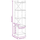 vidaXL Könyvespolc Fekete tölgy 40 x 30 x 155 cm Faanyag