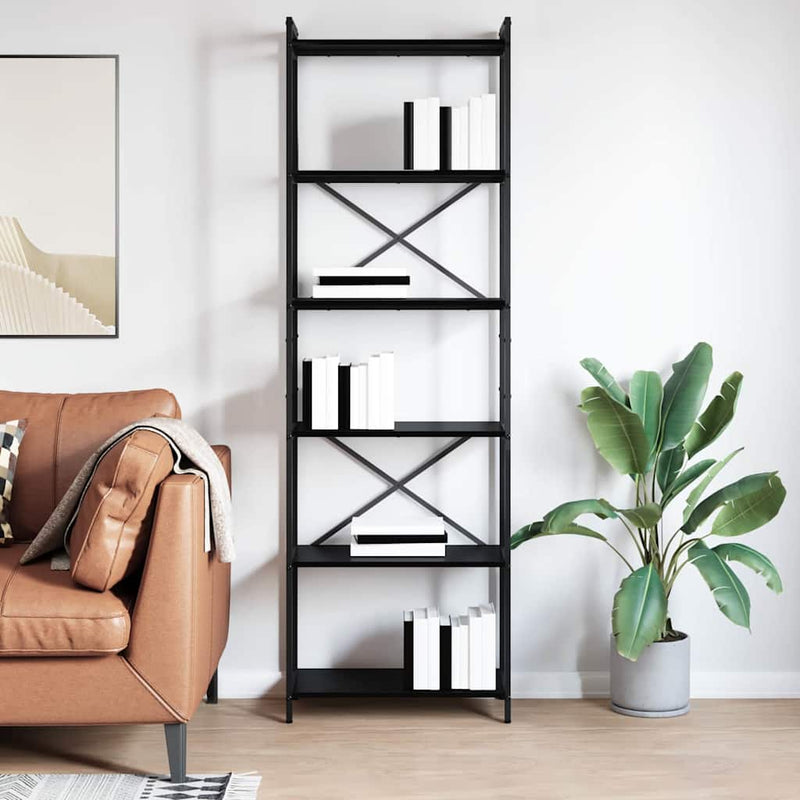 vidaXL Könyvespolc Fekete tölgy 40 x 30 x 85 cm Faanyag