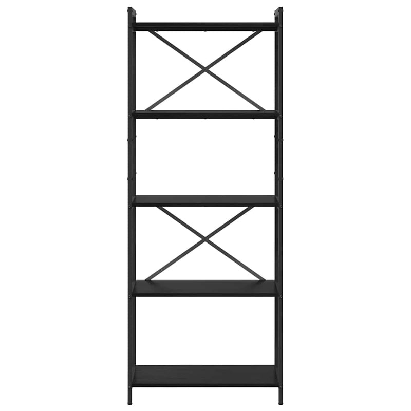 vidaXL Könyvespolc Fekete tölgy 60 x 30 x 155 cm Faanyag