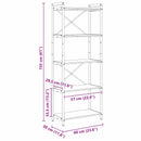 vidaXL Könyvespolc Füstölt tölgy 60 x 30 x 155 cm Faanyag