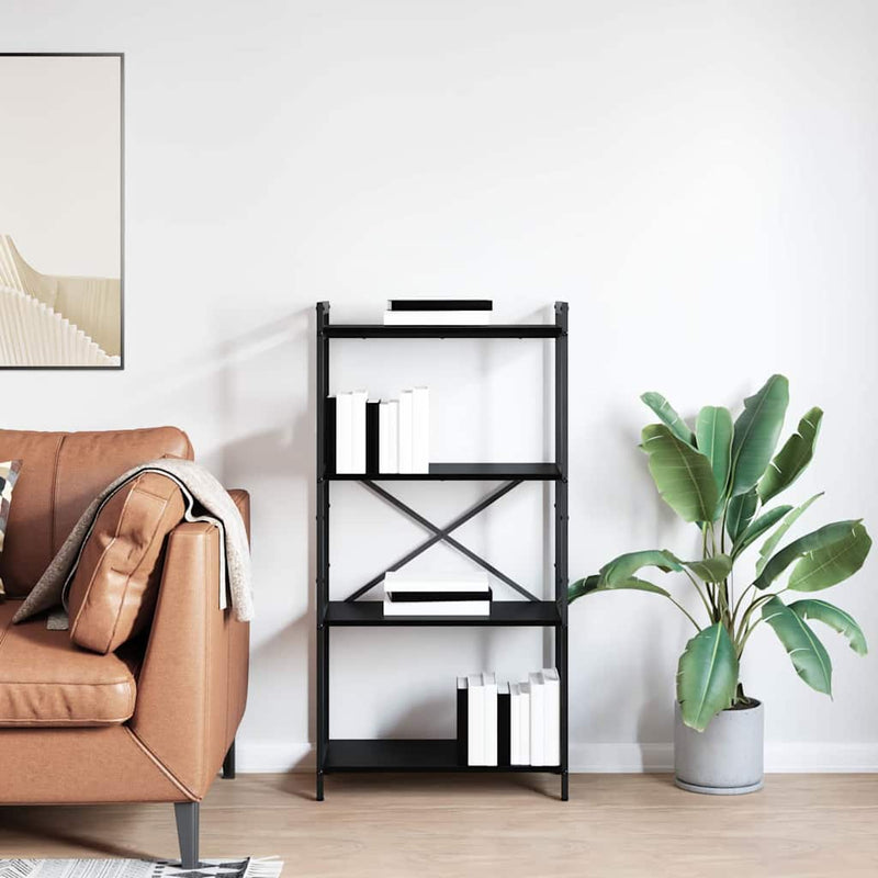 vidaXL Könyvespolc Fekete tölgy 40 x 30 x 85 cm Faanyag