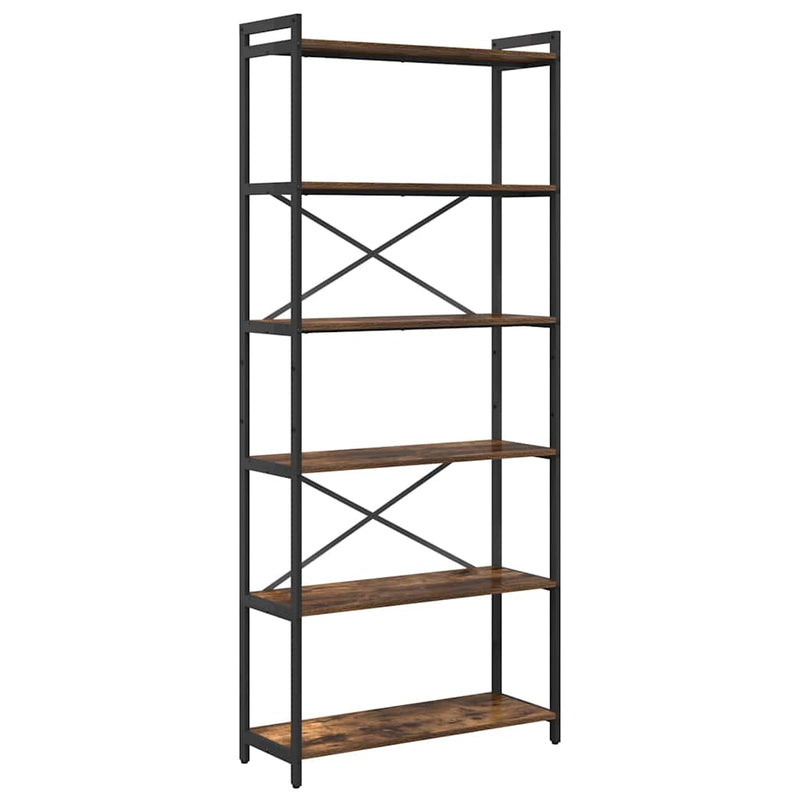 vidaXL Könyvszekrény Füstölt tölgy 80 x 30 x 188 cm Faanyag