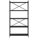 vidaXL Könyvespolc Fekete tölgy 80 x 30 x 155 cm Faanyag