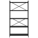 vidaXL Könyvespolc Fekete tölgy 80 x 30 x 155 cm Faanyag
