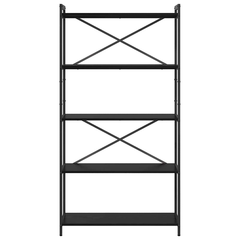 vidaXL Könyvespolc Fekete tölgy 80 x 30 x 155 cm Faanyag