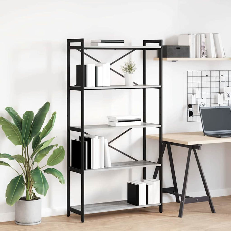 vidaXL Könyvespolc Szürke sonoma 80 x 30 x 155 cm Faanyag