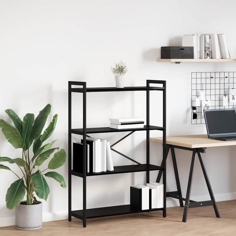 vidaXL Könyvespolc Fekete tölgy 80 x 30 x 120 cm Faanyag