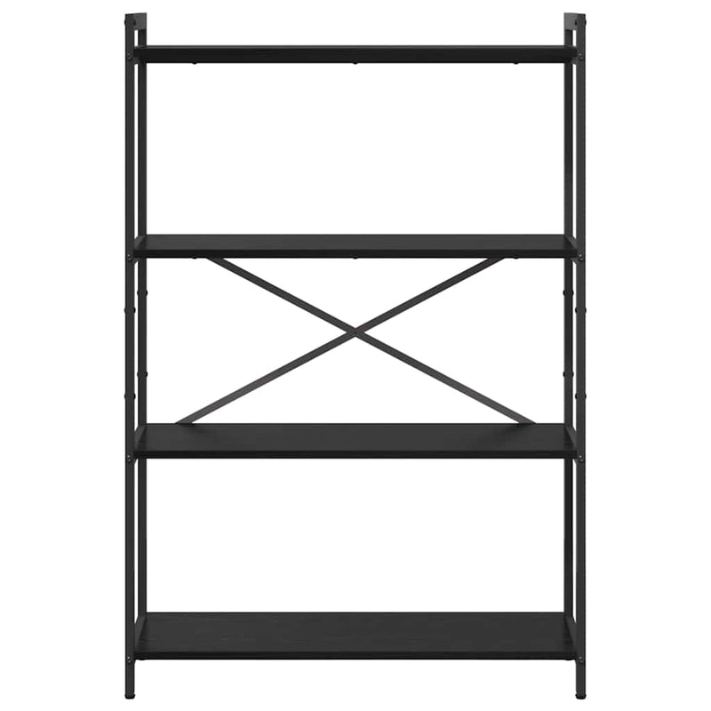 vidaXL Könyvespolc Fekete tölgy 80 x 30 x 120 cm Faanyag