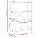 vidaXL Könyvespolc Fekete tölgy 80 x 30 x 120 cm Faanyag