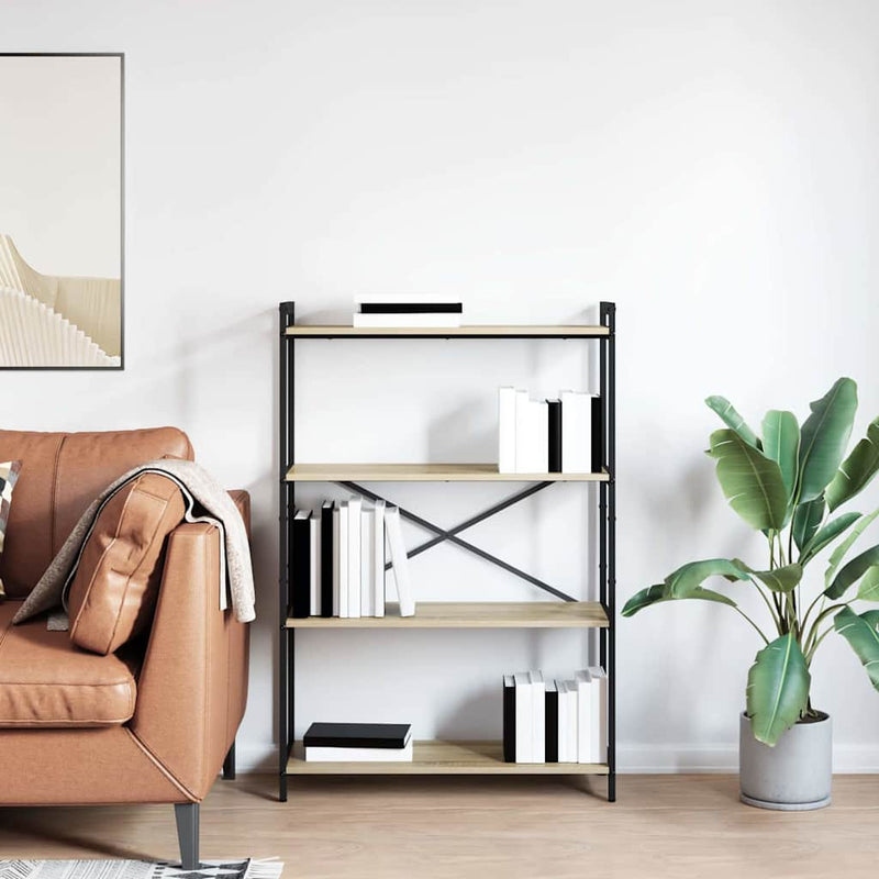 vidaXL Könyvespolc Sonoma tölgy 80 x 30 x 120 cm Faanyag