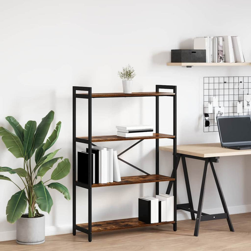 vidaXL Könyvespolc Füstölt tölgy 80 x 30 x 120 cm Faanyag