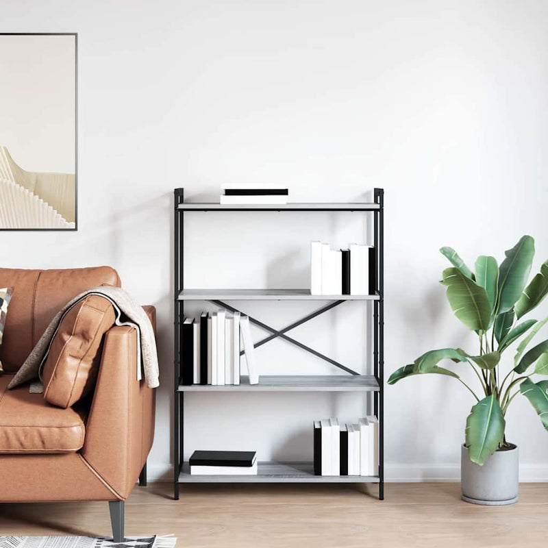 vidaXL Könyvszekrény Szürke sonoma 80 x 30 x 118 cm Faanyag