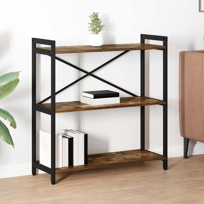 vidaXL Könyvespolc Füstölt tölgy 80 x 30 x 85 cm Faanyag