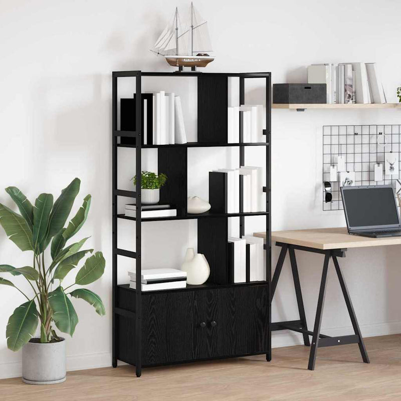 vidaXL Könyvespolc Fekete tölgy 80 x 30 x 155,5 cm Faanyag