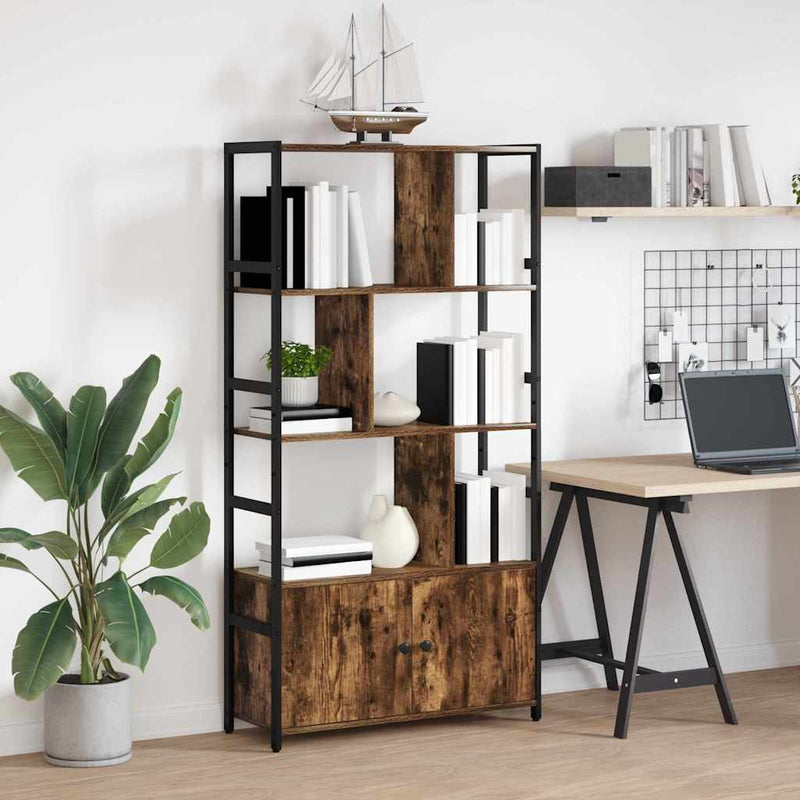 vidaXL Könyvespolc Füstölt tölgy 80 x 30 x 155,5 cm Faanyag