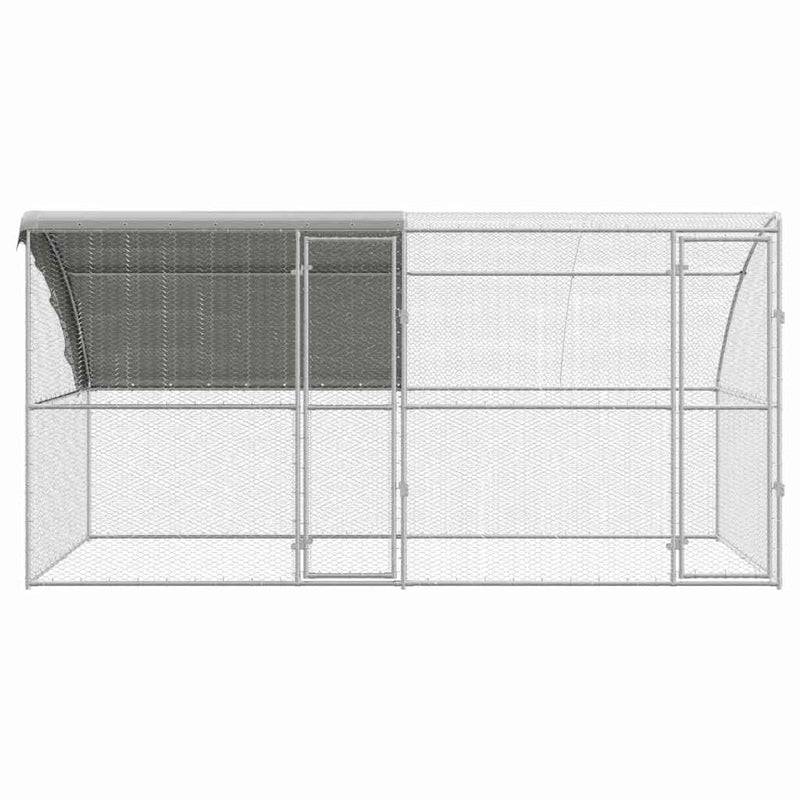 vidaXL Csirkeketrec Ezüst 400 x 200 x 198.5 cm Horganyzott acél