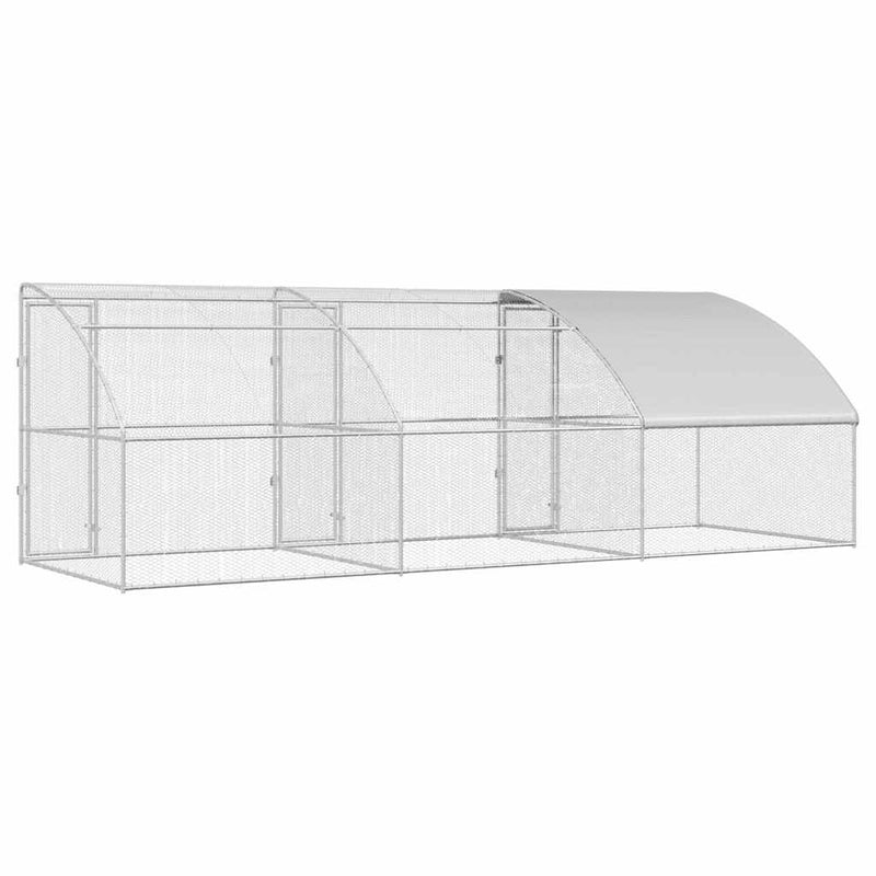 vidaXL Csirkeketrec Ezüst 600 x 200 x 198.5 cm Horganyzott acél