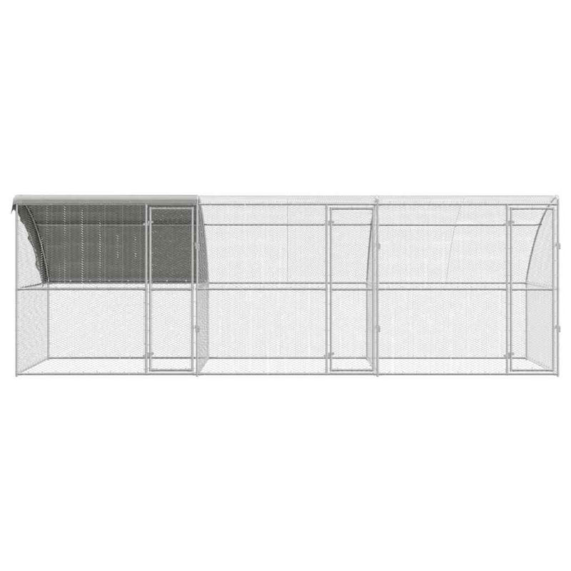 vidaXL Csirkeketrec Ezüst 600 x 200 x 198.5 cm Horganyzott acél