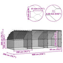 vidaXL Csirkeketrec 3 pcs Ezüst 600 x 200 x 200 cm Acél és PE