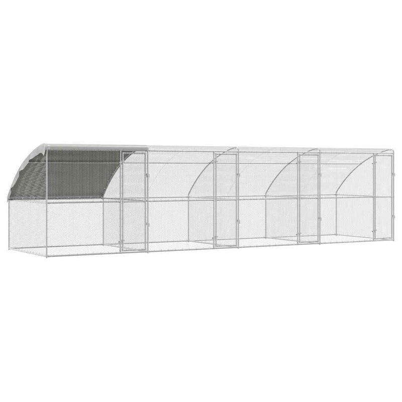 vidaXL Csirkeketrec Ezüst 800 x 200 x 198.5 cm Horganyzott acél