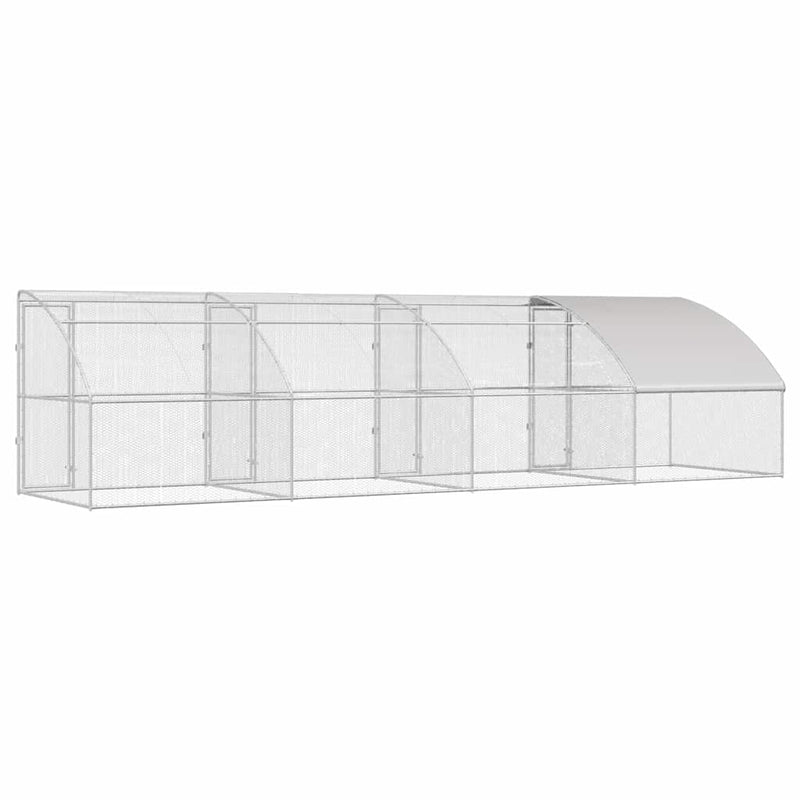 vidaXL Csirkeketrec Ezüst 800 x 200 x 198.5 cm Horganyzott acél