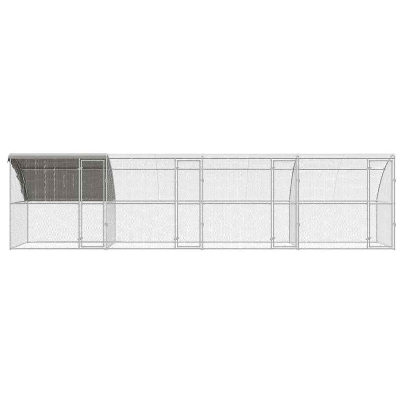 vidaXL Csirkeketrec Ezüst 800 x 200 x 198.5 cm Horganyzott acél