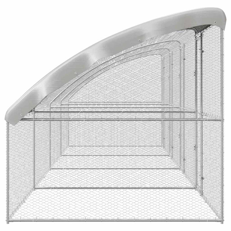 vidaXL Csirkeketrec Ezüst 800 x 200 x 198.5 cm Horganyzott acél