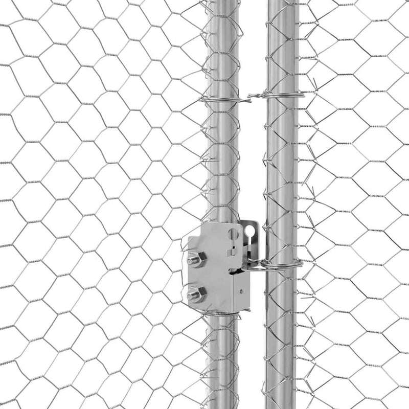 vidaXL Csirkeketrec Ezüst 600 x 200 x 198.5 cm Horganyzott acél