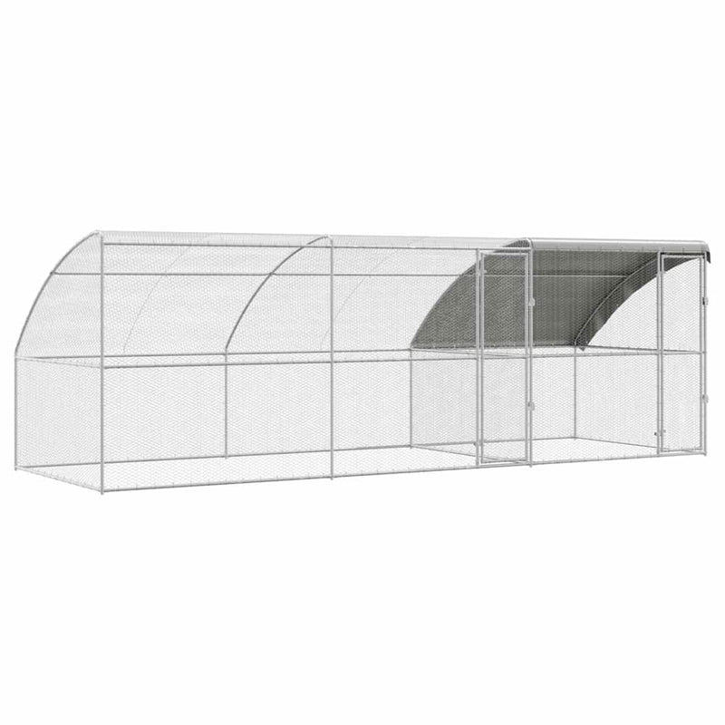 vidaXL Csirkeketrec Ezüst 600 x 200 x 198.5 cm Horganyzott acél