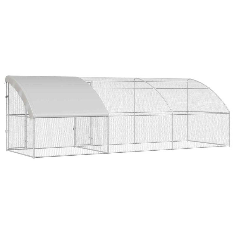 vidaXL Csirkeketrec Ezüst 600 x 200 x 198.5 cm Horganyzott acél