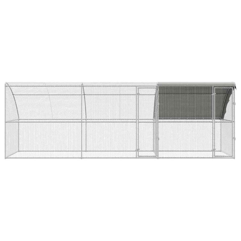 vidaXL Csirkeketrec Ezüst 600 x 200 x 198.5 cm Horganyzott acél
