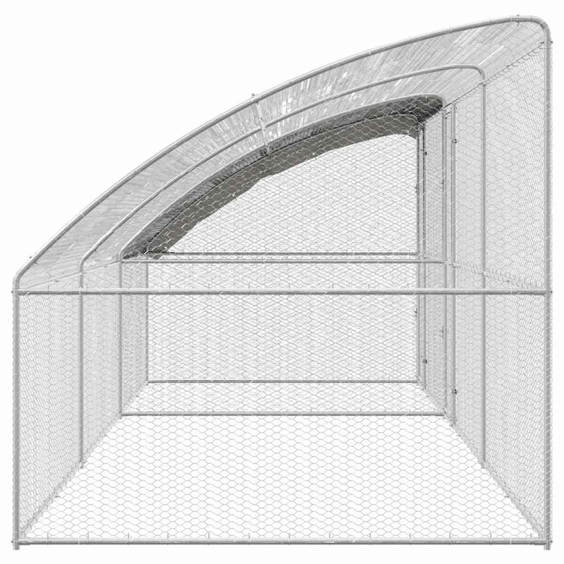 vidaXL Csirkeketrec Ezüst 600 x 200 x 198.5 cm Horganyzott acél