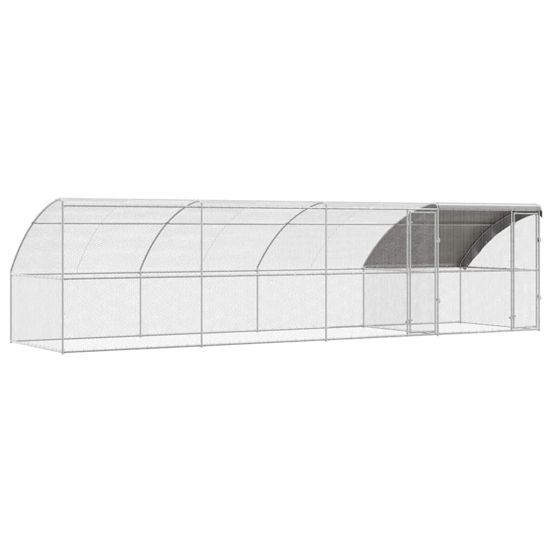 vidaXL Csirkeketrec Ezüst 800 x 200 x 198.5 cm Horganyzott acél