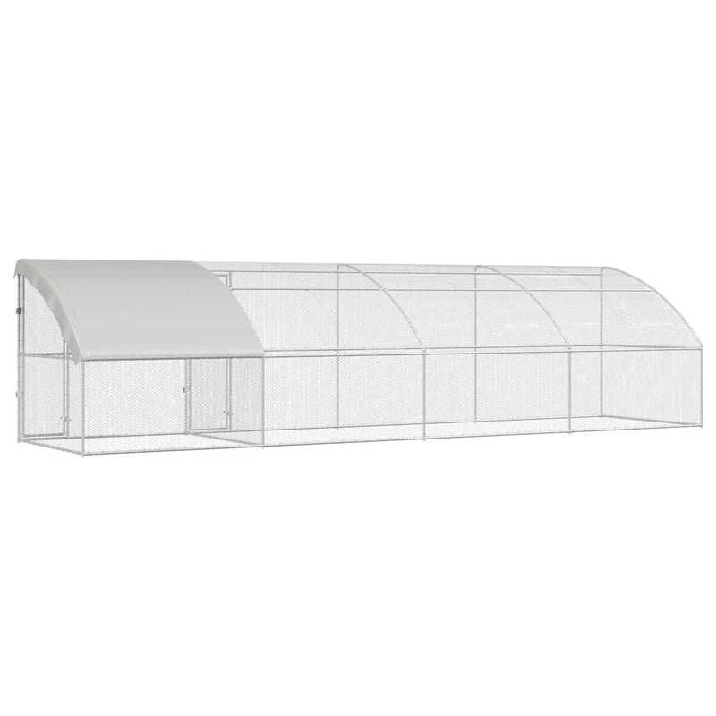 vidaXL Csirkeketrec Ezüst 800 x 200 x 198.5 cm Horganyzott acél