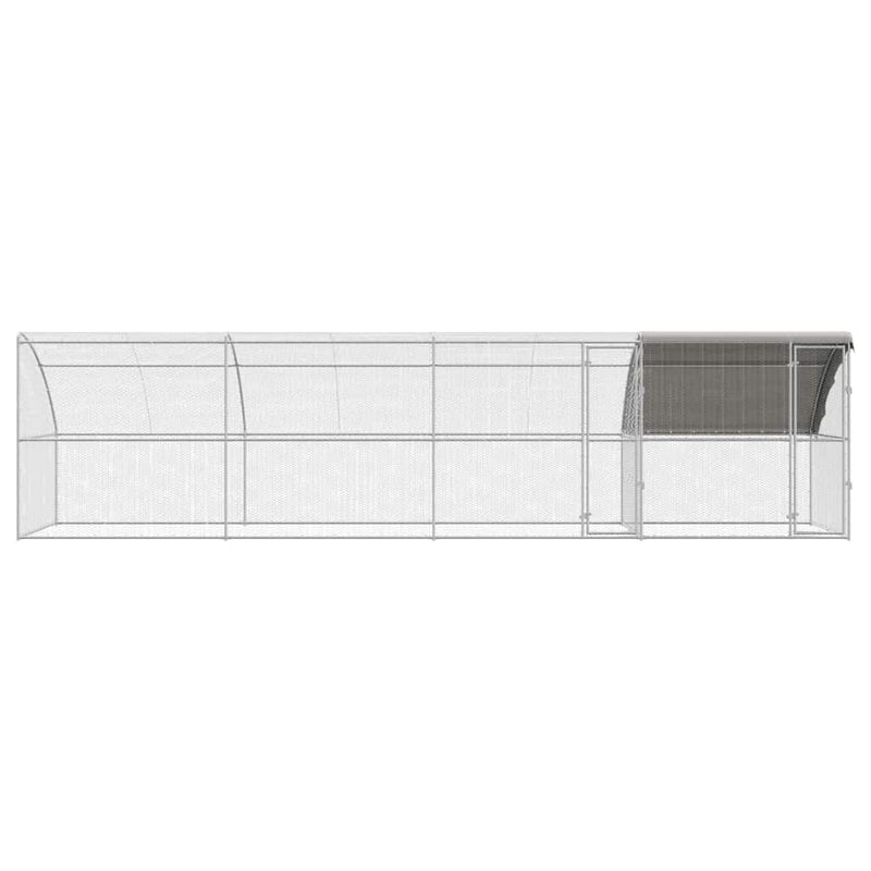vidaXL Csirkeketrec Ezüst 800 x 200 x 198.5 cm Horganyzott acél