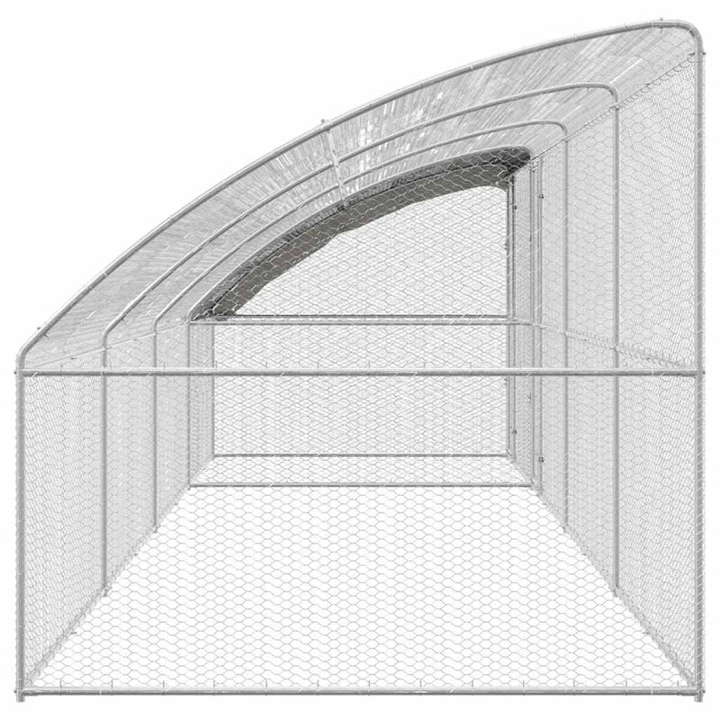 vidaXL Csirkeketrec Ezüst 800 x 200 x 198.5 cm Horganyzott acél