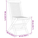 vidaXL Kert étkező szett 5 pcs Barna Tömör Teakfa