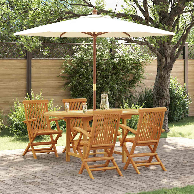 vidaXL Kert étkező szett 5 pcs Barna 160 x 80 x 75 cm Tömör tíkfa