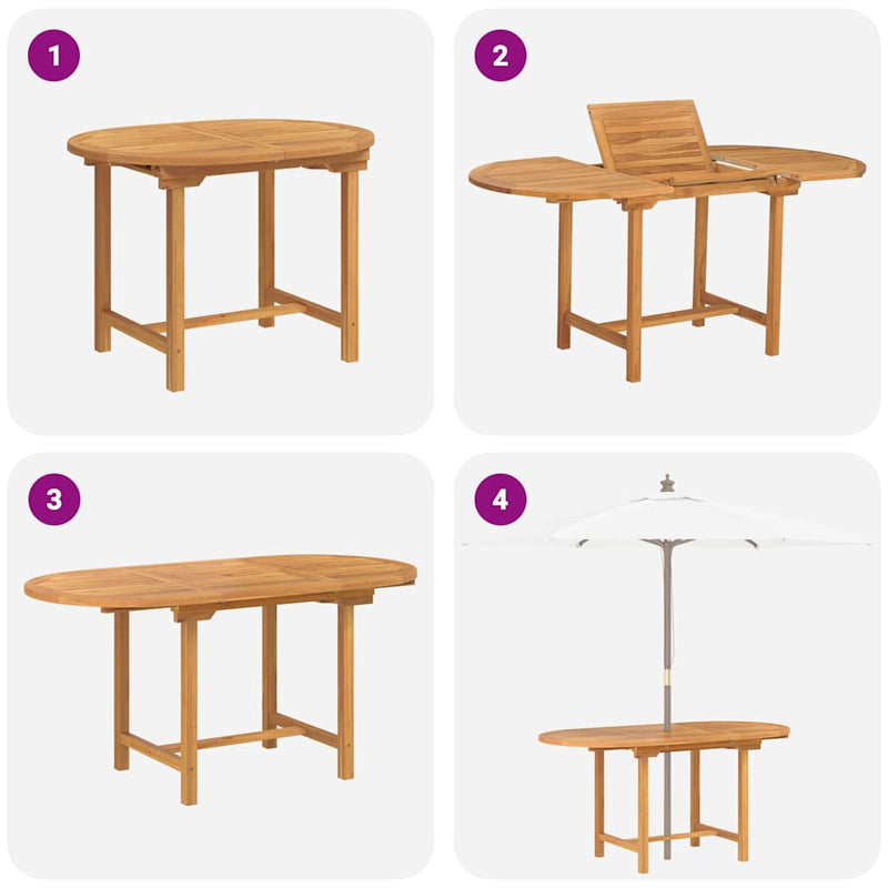 vidaXL Kert étkező szett 5 pcs Barna 160 x 80 x 75 cm Tömör tíkfa