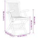 vidaXL Kert étkező szett 5 pcs Barna Tömör Teakfa