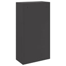 vidaXL Csomagzáró doboz tárolóval ajtóval Fekete 44 x 22 x 82 cm Acél