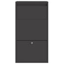 vidaXL Csomagzáró doboz tárolóval ajtóval Fekete 44 x 22 x 82 cm Acél